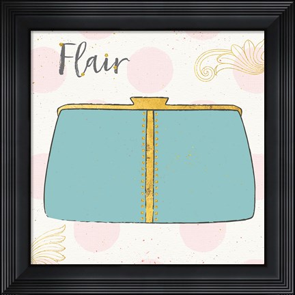 Framed Fashion Blooms I Blue Print