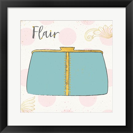 Framed Fashion Blooms I Blue Print