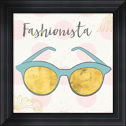 Framed Fashion Blooms IV Blue Print