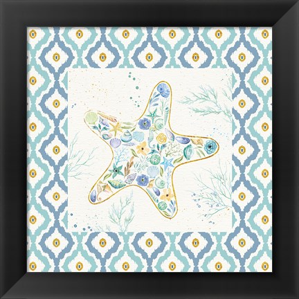 Framed Seaside Blossoms II Border no Words Print