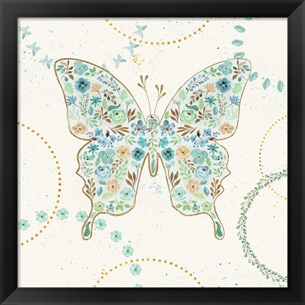 Framed Flutterby Blooms IV Print