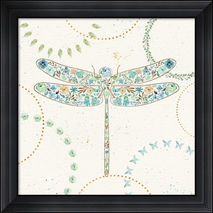 Framed Flutterby Blooms III Print