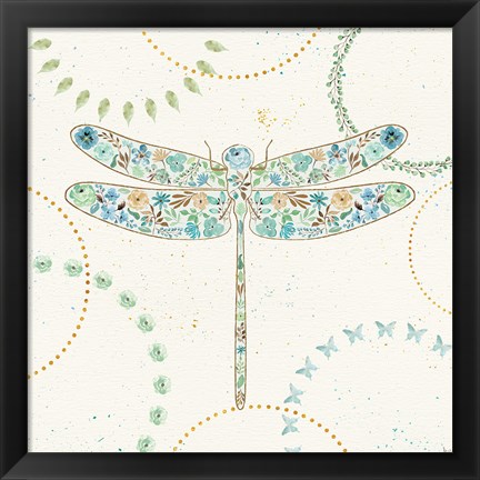 Framed Flutterby Blooms III Print