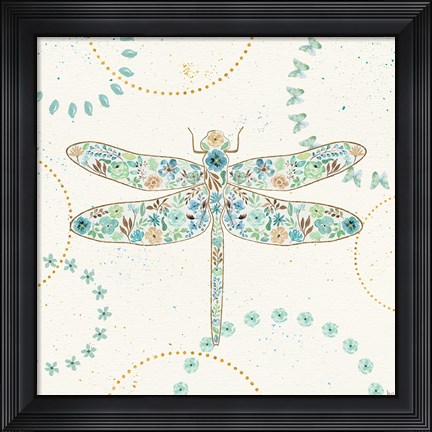 Framed Flutterby Blooms II Print