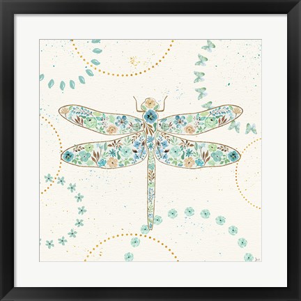 Framed Flutterby Blooms II Print