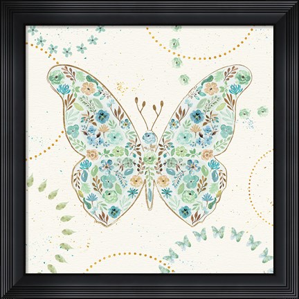 Framed Flutterby Blooms I Print