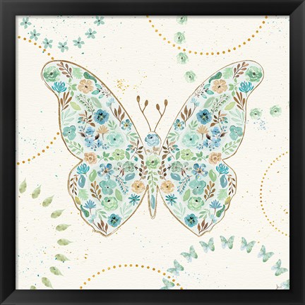 Framed Flutterby Blooms I Print