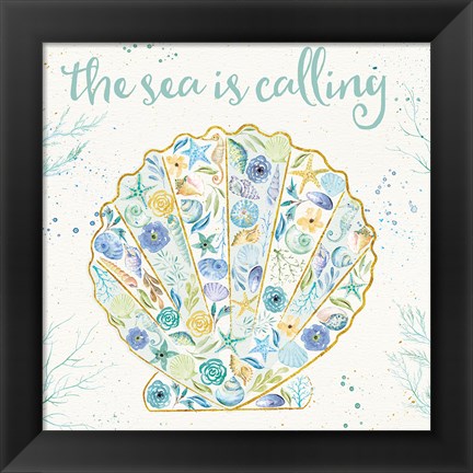 Framed Seaside Blossoms I Print