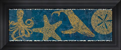 Framed Coastal Lace Patterns Print