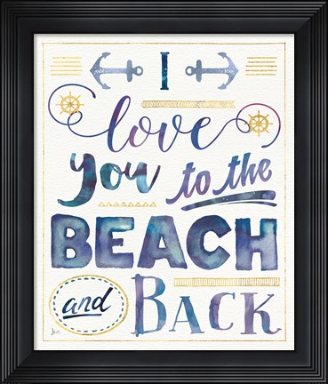 Framed Coastal Words I Indigo Print