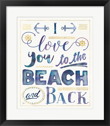 Framed Coastal Words I Indigo Print