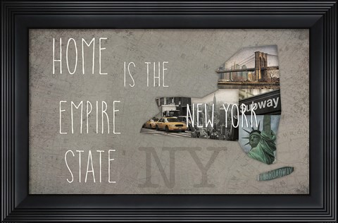 Framed InstaStates VI Dark Print