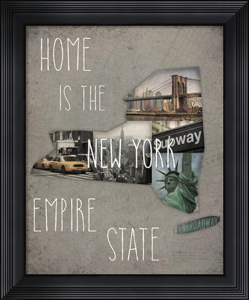 Framed InstaStates II Dark Print