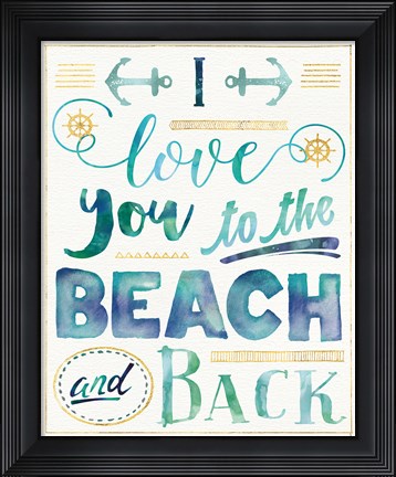 Framed Coastal Words I Print