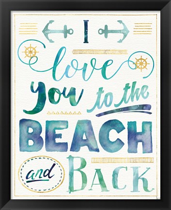 Framed Coastal Words I Print