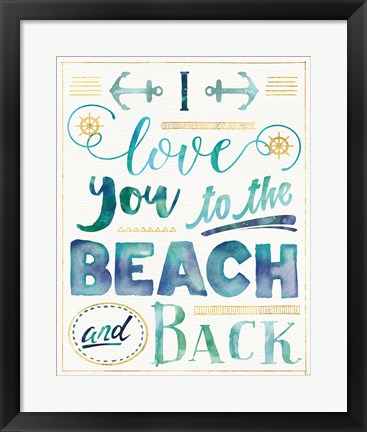 Framed Coastal Words I Print