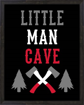 Framed Little Man Cave Lumberjack Print