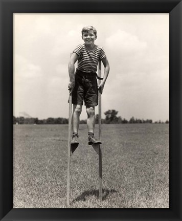 Framed 1930s 1940s Smiling Happy Boy Print