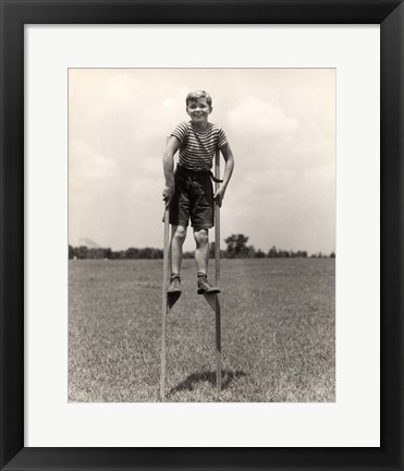 Framed 1930s 1940s Smiling Happy Boy Print