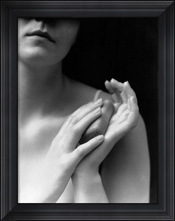 Framed 1930s Female Holding Bar Soap Print