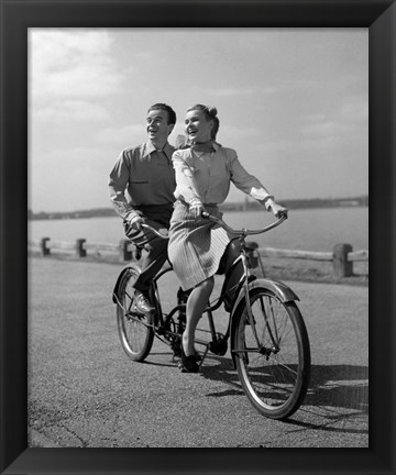 Framed 1950s Smiling Happy Couple Print