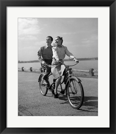 Framed 1950s Smiling Happy Couple Print