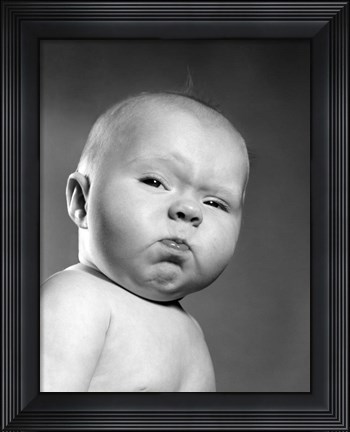Framed 1950s Head Shot Of Baby Print