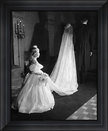 Framed 1950s Little Flower Girl Maid Of Honor Print