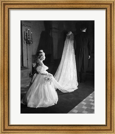 Framed 1950s Little Flower Girl Maid Of Honor Print