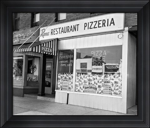 Framed 1960s Restaurant Pizzeria Storefront Print