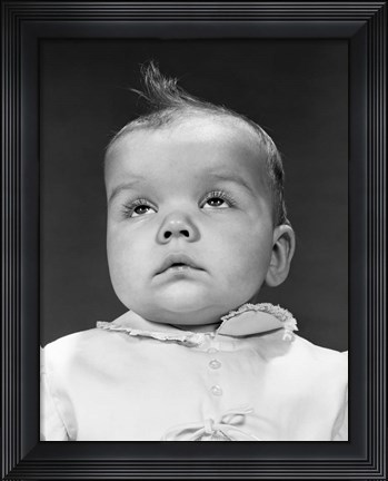 Framed 1950s Baby Portrait Wear Dress Print