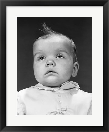 Framed 1950s Baby Portrait Wear Dress Print