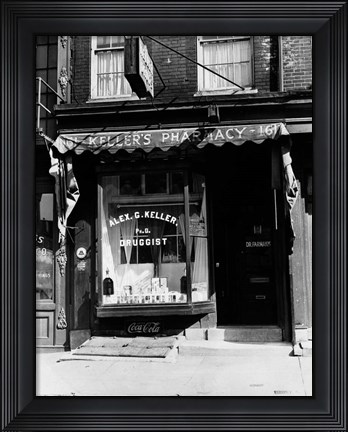 Framed 1930s Pharmacy Storefront Print