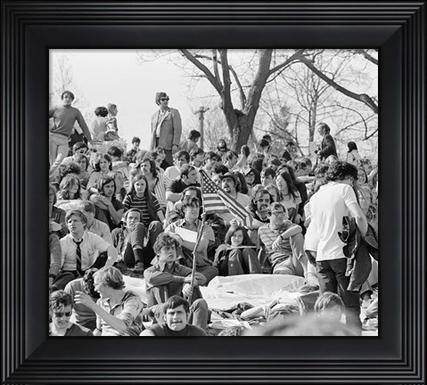 Framed 1970s April 22 1970 Crowd Attending The First Earth Day Print