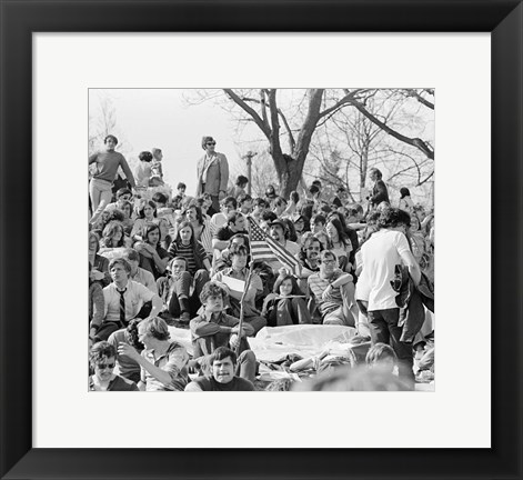 Framed 1970s April 22 1970 Crowd Attending The First Earth Day Print