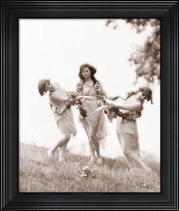Framed 1900S 1920s Three Modern Dancers Outdoors Print