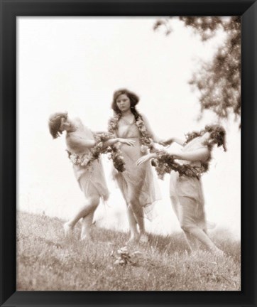 Framed 1900S 1920s Three Modern Dancers Outdoors Print