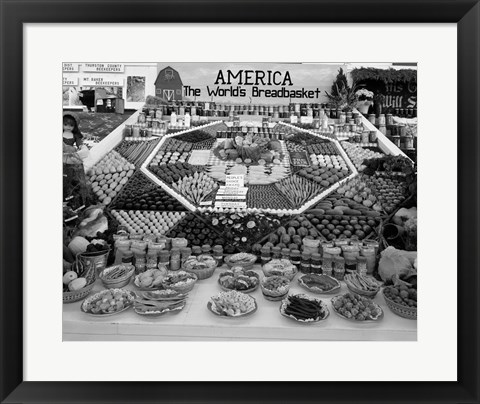 Framed 1950s Farm Produce And Other Food At State Fair Print