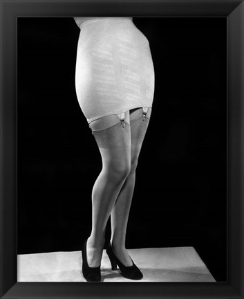 Framed 1940s Woman From Waist Down Wearing Girdle Print