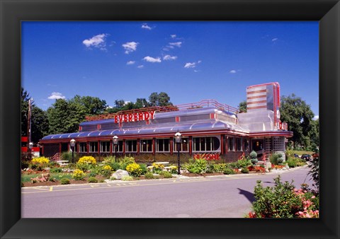 Framed 1990S Classic Art Deco Style Diner Hyde Park Ny Usa Print