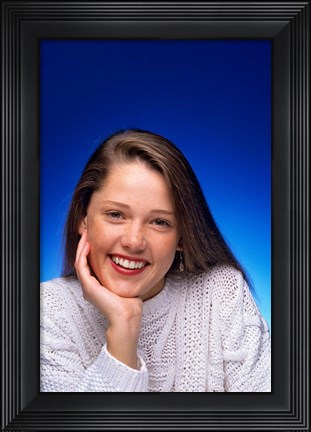 Framed 1980s Smiling Teenage Girl Looking At Camera Print