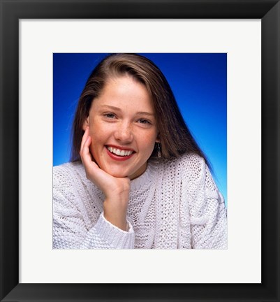 Framed 1980s Smiling Teenage Girl Looking At Camera Print