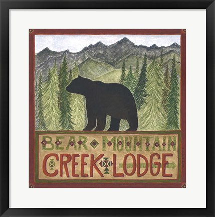Framed Bear Mountain Creek Lodge Print