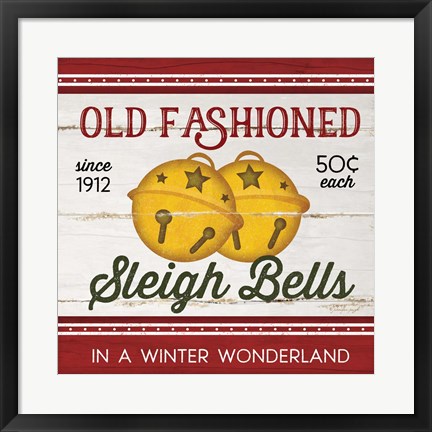 Framed Sleigh Bells Print