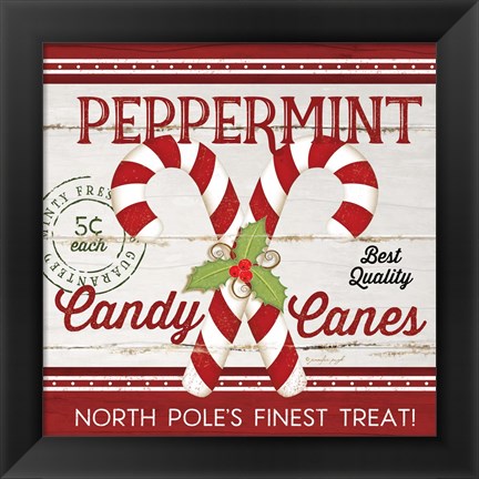 Framed Candy Canes Print