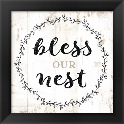 Framed Bless Our Nest Print