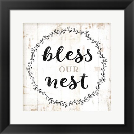 Framed Bless Our Nest Print