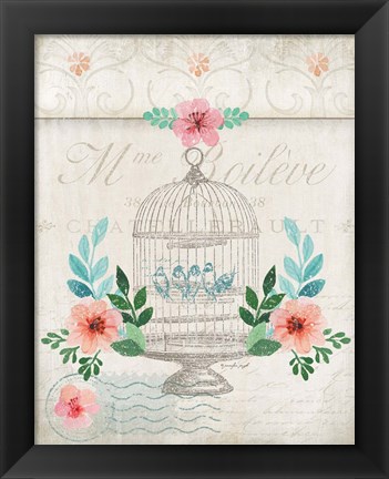 Framed French Spring Birdcage Print