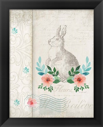 Framed French Spring Rabbit Print