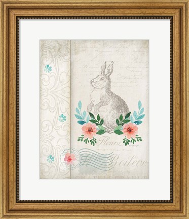 Framed French Spring Rabbit Print